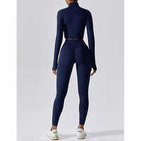 Ensemble de yoga sans couture haute performance pour femmes, vêtements de sport actifs 2 pièces, vêtements de sport de gym, entraînements de yoga, élégant devant