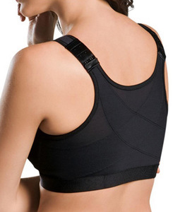 Soutien-gorge de sport fitness avec logo personnalisé pour femmes soutien-gorge de sport tendance de grande taille en élasthanne sexy à fermeture à glissière avant - Product Image 2