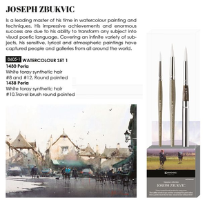 Set di <span class=keywords><strong>Pennelli</strong></span> per <span class=keywords><strong>Acquerello</strong></span> <span class=keywords><strong>Escoda</strong></span> 8605-2 8605-1 3 Pezzi, Joseph Zbukvic, Puro Nylon e Pelo di Scoiattolo, Testa Tonda - Product Image 5