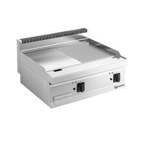 Plancha Eléctrica Comercial - 7.1kW - Placa Lisa/Acanalada (mitad y media) - Área de cocción: 800x700mm - Product Image 5