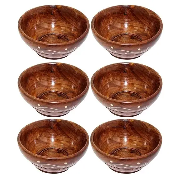 Unique Round Shape Rustic Wooden Bowl Hotel And Restaurant Usage Dinnerware Dessert Server Antique Bowl At Affordable Price