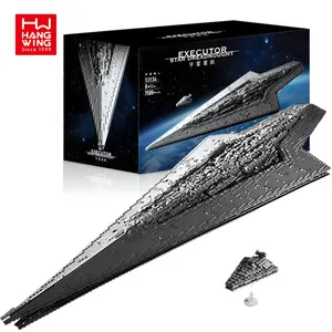 HW 7588PCS DIY Bricks Erwachsene Kriegsschiff Space Science Fiction Schiff Planetary Destroyer Modellbau steine Sets New Kids Toys