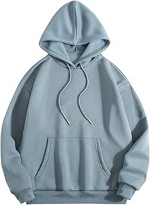 Sudadera con capucha sólida de gran tamaño-Jersey de manga larga con hombros caídos Sudaderas con capucha sueltas - Product Image 6