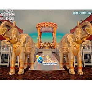 Estatua de elefante de boda indio para exteriores, estatua de elefante de boda india de FRP, Gujrati - Product Image 1