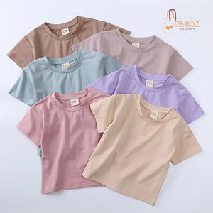 100% coton, t-shirt enfant personnalisable 100% chemises en coton pour enfant en gros dames hauts t-shirt - Product Image 1