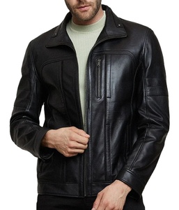 Chaqueta de cuero genuino personalizada para hombre, ropa de abrigo de invierno en negro, marrón y chaqueta de cuero genuino de todos los colores - Product Image 1