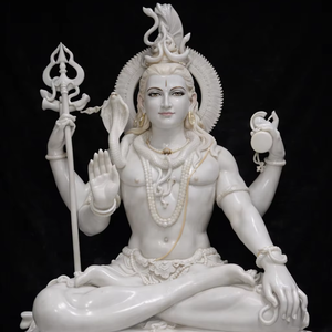 Estatua de Mármol de Lord Shiv Ji Hecha a Mano de Primera Calidad, Escultura Tradicional de la Divinidad Hindú para Uso en Interiores, Jardines y Templos, Venta al por Mayor - Product Image 1