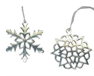 Flocon de neige en métal galvanisé en forme de fleur fabriqué à la main facile à suspendre sans rouille argent poli décoration de Noël flocon de neige suspendu - Product Image 3