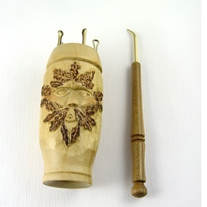 Handcrafted Mushroom Shaped French Spool Knitter Wood Sewing & Weaving <b>Toy</b> for Bracelet Decorations Craft Starter Kit for Kids - Product Image 2