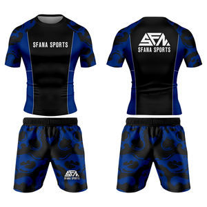 Ensemble de protection contre les éruptions cutanées à manches courtes pour entraînement athlétique MMA BJJ personnalisé pour hommes - Product Image 1