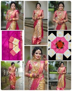 Ấn Độ banarasi lụa mềm <span class=keywords><strong>Saree</strong></span> cho phụ nữ bandhani in thiết kế <span class=keywords><strong>Saree</strong></span> với áo độc quyền - Product Image 2