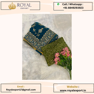 Saree en tissu Faux Georgette avec Zari lourd et travail de séquence Chemisier en soie à broderie lourde - Product Image 6