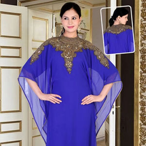 Kaftan islámico marroquí moderno para mujer Vestido de playa largo hasta el suelo con mangas largas transpirables ODM Supply - Product Image 1