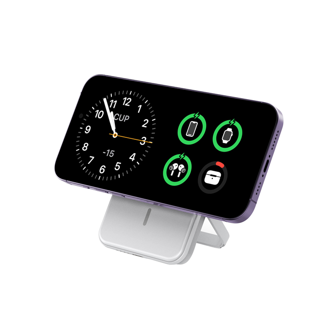 4-in-1 Integrated Wireless Charger Magnetic Bracket Power Bank Station with Holder for iPhone Series for Apple Watch & for Airpo