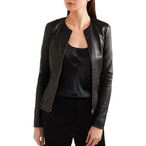 Chaqueta de cuero genuino para mujer de estilo callejero, diseño personalizado duradero con cremallera, chaquetas de invierno para mujer - Product Image 5