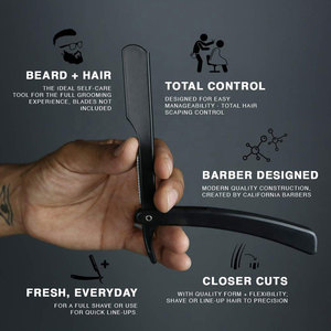 Rasoir professionnel à bord droit pour hommes en acier inoxydable barbier coupe gorge rasoir pliant manuel couteau de rasage outils d'épilation - Product Image 4