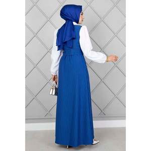 ชุดเดรสฮิญาบแขนยางยืดลายทาง - Product Image 3