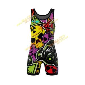 Singlet de Lucha Libre Personalizado con Estampado por Transferencia de Calor, Estilo Seco, Sin Mangas, 100% Algodón, Costuras Planas, Color Personalizado 5-7 - Product Image 3