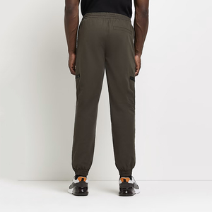 Men's Casual Sweatpants Custom Logo <b>Elastic</b> <b>Waist</b> Side Pockets Lightweight Jogging <b>Trousers</b> Button Fly Closure Straight Pattern - Product Image 4