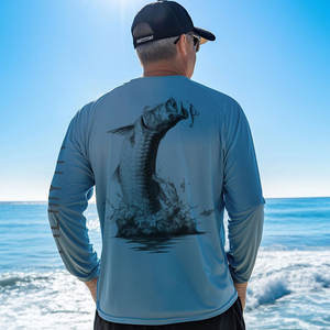 Camisas de pesca por sublimación con diseño personalizado, camisas de pesca ligeras hechas en poliéster - Product Image 3