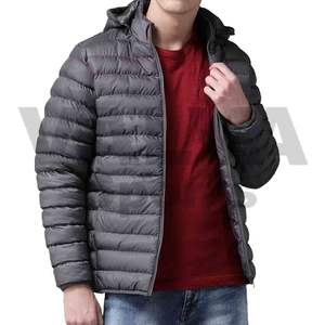 La chaqueta de burbujas de lona transpirable personalizada más vendida para hombre estilo de invierno con cuello levantado y posición frontal del logotipo - Product Image 1