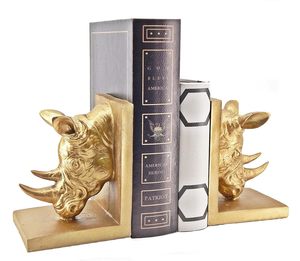 Porte-livres décoratifs Cool Rhino, paire de supports de livres élégants pour la maison et le bureau - Product Image 4