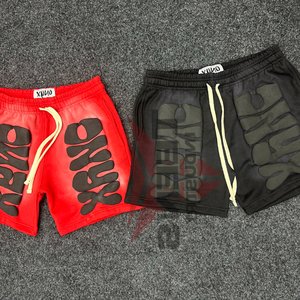 Shorts de survêtement pour hommes 2025 avec impression en relief, logo personnalisé, respirant, séchage rapide, matière en coton, prix de gros, shorts pour hommes, service OEM - Product Image 2