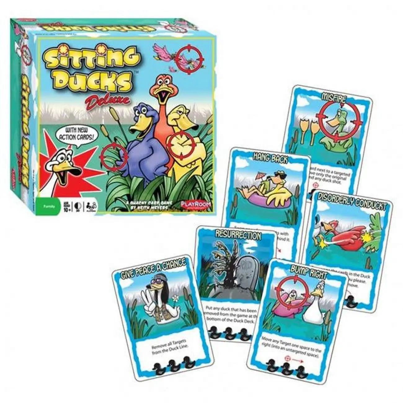 Jogo de cartas de lazer Playroom Sitting Ducks de luxo, jogos de cartas não colecionáveis para família e crianças