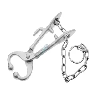 Bull Holder With Chain Veterinary Instruments Cattle Nose Holder Pliers Chain Type Bull Lead 15cm