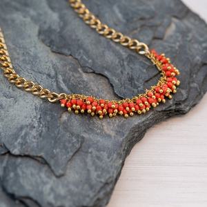 Beachy Turquoise Bar Choker Tiny Beaded Gemstones Chunky Chain Statement Layering Necklace Gift For <b>Best</b> <b>Friends</b> - Product Image 2