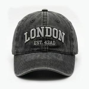"Paris" Embroidered Baseball Cap Unisex Washed <b>Distressed</b> Soft <b>Top</b> Cap with Curved Brim 3D Embroidery Customizable - Product Image 3