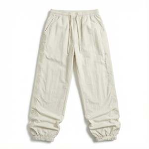 Pantalon de survêtement technique en nylon froissé pour homme, broderie latérale personnalisée, style streetwear, coupe ample et empilée, Y2K, utilitaire, haute rue - Product Image 3