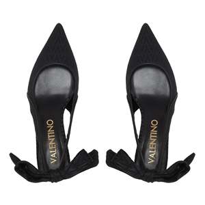 Sandales à talons Valentino Slingback Foulard VVV en noir - Product Image 5