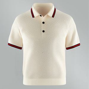 Polo informal de verano de punto con botones para hombre, camisetas suaves de manga corta para hombre, Polo de punto para hombre, Polo de diseño personalizado - Product Image 4