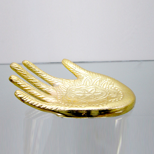Aluminium Métal Base en bois Sculpture en forme de main Style fantaisie Sculptures modernes de l'Inde Sculpture décorative - Product Image 6