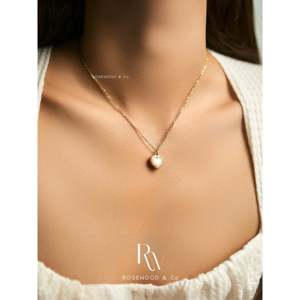 Collana Vintage con Ciondolo a Cuore in Madreperla Placcata Oro 18K, Anelli alla Moda con Charm Anti-Appannamento - Product Image 5