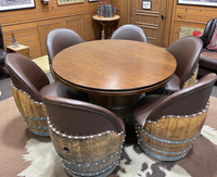 Ensemble de poker Wine Barrel avec dessus de salle à manger amovible-Table de jeu et chaise Barrel