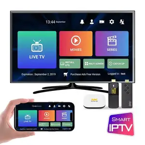 4KウルトラHDセットトップボックスIPTVコードTVボックスデバイス無料テストIPTVAndroidTVボックス