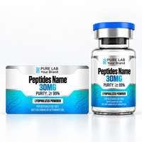 Étiquettes personnalisées pour flacons de peptides, autocollantes, imperméables, pour flacons en verre, impression sur feuille d'argent, logo personnalisé, étiquettes pour bouteilles, OEM ODM