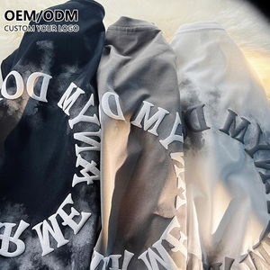 Camiseta de algodón de gran tamaño para hombre con estampado de abullonado y logotipo personalizado OEM, proveedor de ropa de calle con estampado de tinta 3D a la moda - Product Image 1