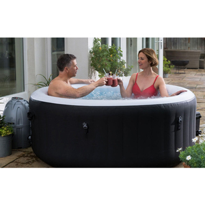 Bain à remous gonflable à chauffage rapide <span class=keywords><strong>pour</strong></span> 4 à 6 personnes, spa portable d'extérieur, <span class=keywords><strong>jacuzzi</strong></span> à bulles <span class=keywords><strong>pour</strong></span> jardin, patio, détente familiale - Product Image 1