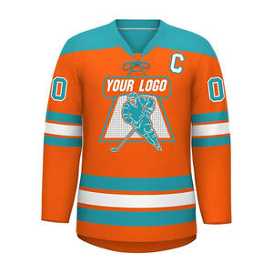 Maillot de hockey sur glace personnalisé pour homme, lettres brodées personnalisées, broderie, grande taille, manches longues, service OEM - Product Image 1