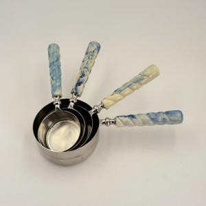 High Quality 202 Stainless Steel <b>Measuring</b> <b>Cups</b> <b>Set</b> of 4 with Designer Resin Handle for Coffee and Milk Powder <b>Measuring</b> - Product Image 4