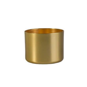 Aluminium Metal Brass Plated High Quality <b>Small</b> <b>Candle</b> Jar for <b>Candle</b> Mkaing Metal <b>Small</b> Christmas Decor <b>Candle</b> Vessel - Product Image 1