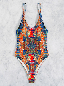 Meilleures ventes : Maillot de bain une pièce grande taille pour femme, col en V, style sportif, imprimé, pour la plage, vente en gros, vêtements de plage, maillot de bain - Product Image 3