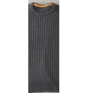 Suéter de Hombre con Cuello Alto, Tejido a Crochet, de Algodón/Acrílico, Manga Larga Raglán, Calibre 7 - Product Image 3