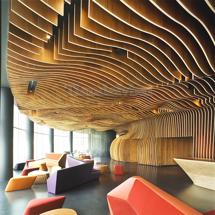 Modern Metal Wave Decorative Aluminum Curved Baffle Suspended Ceiling