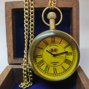 Đồng Thau làm bằng tay túi xem chuỗi với hộp gỗ món quà hải lý cổ - Product Image 4