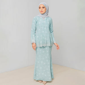 ชุด Baju kurung อิสลามสองชิ้นขนาดพิเศษเสื้อผ้าสำหรับงานปาร์ตี้จากมาเลเซีย - Product Image 2