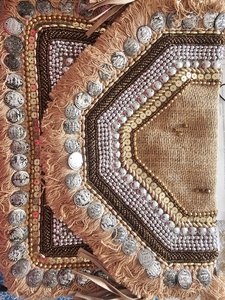 Handmade Beaded Clutch Pillow Shape Cross Body Bag With Pom Pom Zipper Closure For Evening Party - Product Image 4